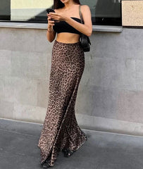 Leopard Print High Waisted Maxi Skirt - Ra The Boutique