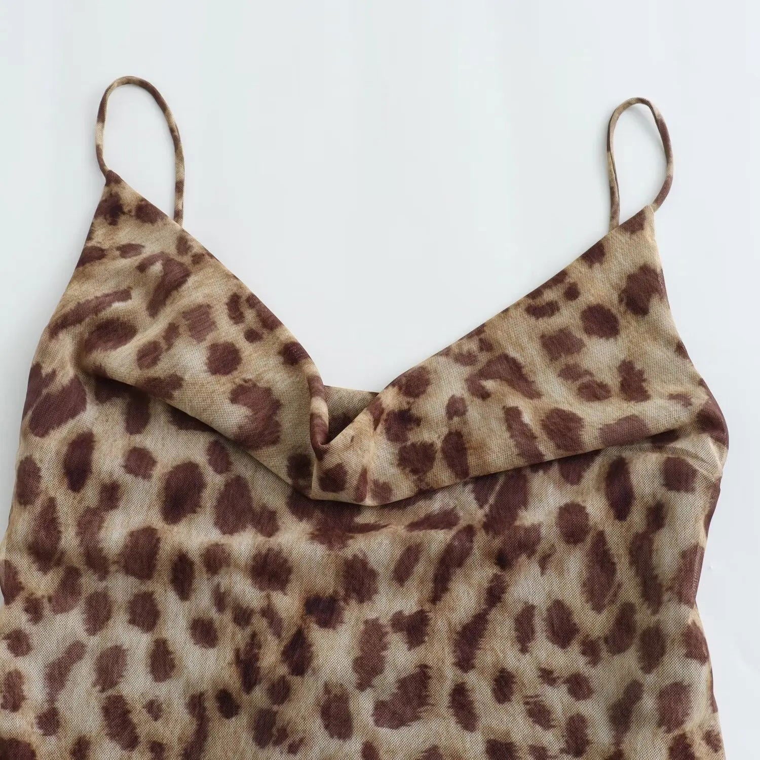 Leopard Print Spaghetti Strap Maxi Dress - Ra The Boutique -  - #tag1# - #tag2#