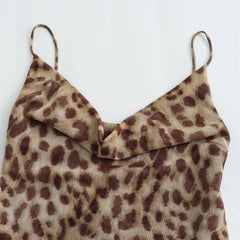 Leopard Print Spaghetti Strap Maxi Dress - Ra The Boutique -  - #tag1# - #tag2#