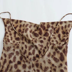 Leopard Print Spaghetti Strap Maxi Dress - Ra The Boutique -  - #tag1# - #tag2#
