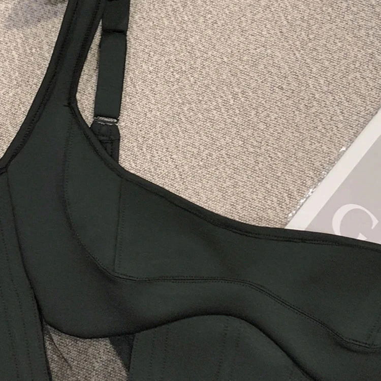 Mesh Paneled Cut Out Tank Top - ready for review - Ra The Boutique - 