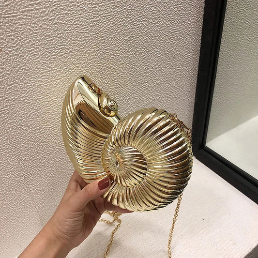 Metallic Shell Crossbody Bag - Ra The Boutique