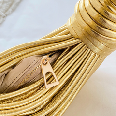Metallic Vegan Leather Knot Crossbody Bag - Ra The Boutique