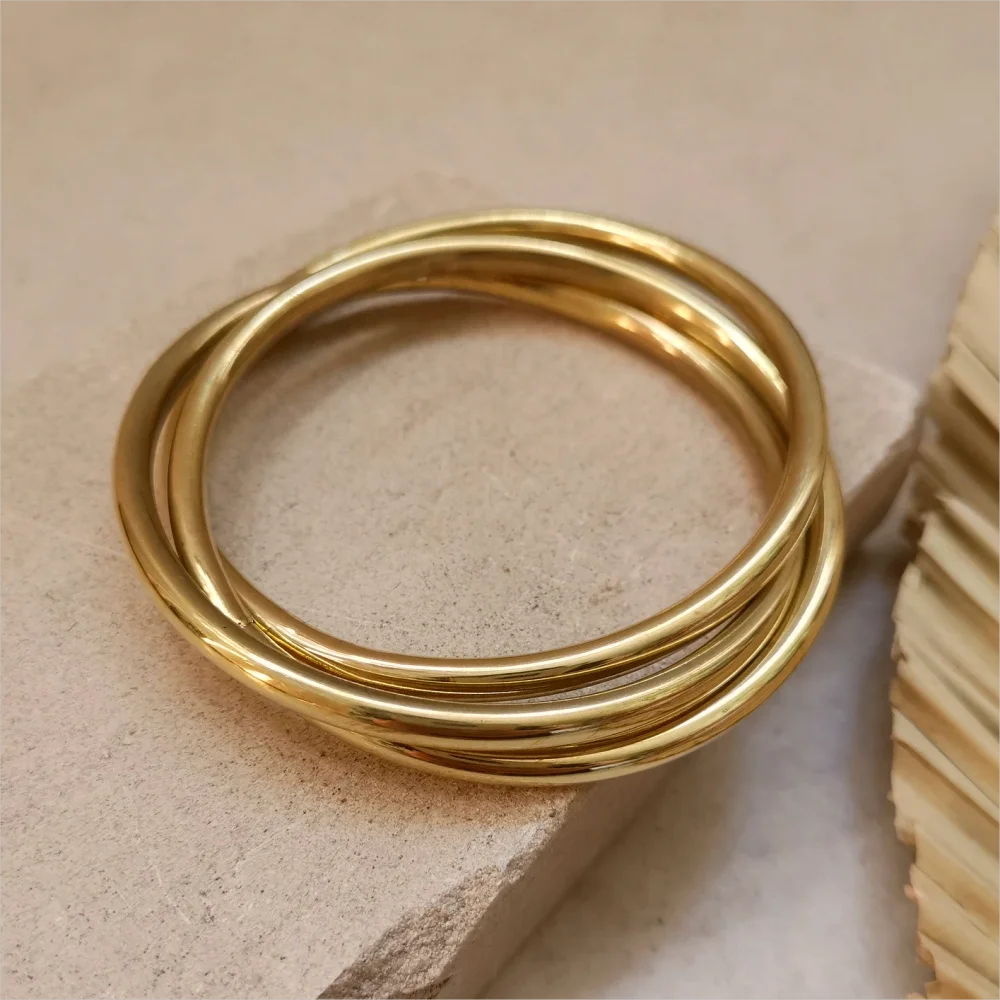 Minimalist Bangle Bracelet Set – Stainless Steel, 7 Pieces - Ra The Boutique - 