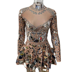 Mirror Shine Sequin Festival Mini Dress – Sparkling Party Outfit - Ra The Boutique -  - #tag1# - #tag2#