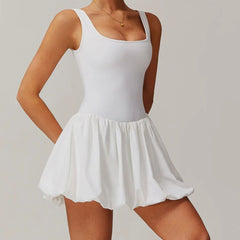 Movement Balance Bubble Skirt Romper Mini Dress - ready for review logo ready - Ra The Boutique - 