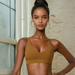 Movement Balance Open Back Sports Bra - waiting on photos saffron color - Ra The Boutique - 
