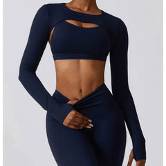 Movement Excel Long Sleeved Super Crop Bolero - ready for review logo ready - Ra The Boutique - 