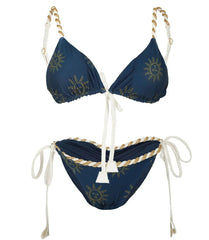 Navy Blue Celestial Print Bikini - Ra The Boutique