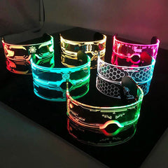 Neon Light Up LED Clear Wrap Around Rave Sunglasses - Ra The Boutique