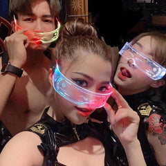 Neon Light Up LED Clear Wrap Around Rave Sunglasses - Ra The Boutique