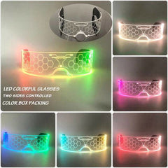 Neon Light Up LED Clear Wrap Around Rave Sunglasses - Ra The Boutique
