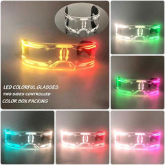 Neon Light Up LED Clear Wrap Around Rave Sunglasses - Ra The Boutique