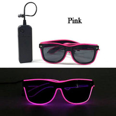 Neon Light Up LED Clear Wrap Around Rave Sunglasses - Ra The Boutique