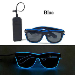 Neon Light Up LED Clear Wrap Around Rave Sunglasses - Ra The Boutique