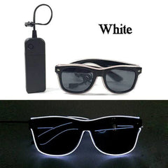 Neon Light Up LED Clear Wrap Around Rave Sunglasses - Ra The Boutique