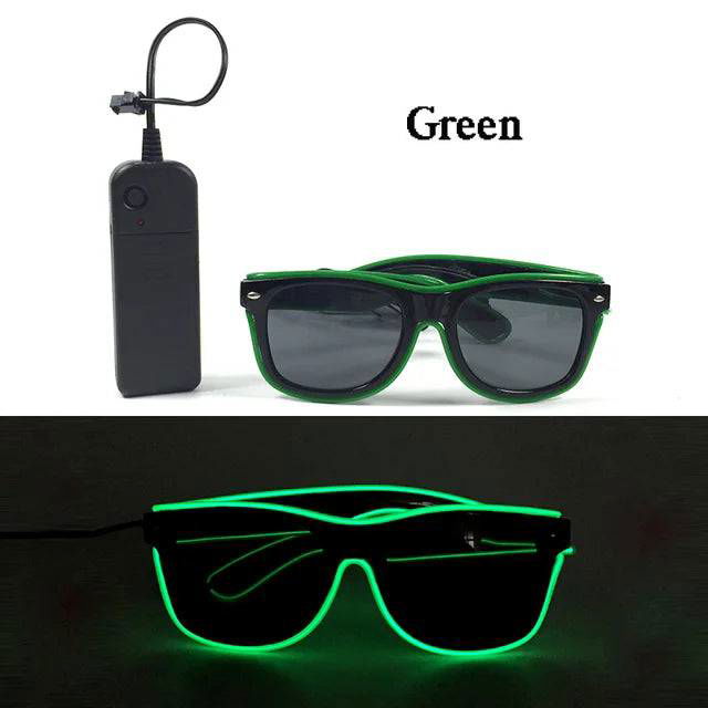 Neon Light Up LED Clear Wrap Around Rave Sunglasses - Ra The Boutique