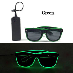 Neon Light Up LED Clear Wrap Around Rave Sunglasses - Ra The Boutique