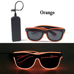 Neon Light Up LED Clear Wrap Around Rave Sunglasses - Ra The Boutique