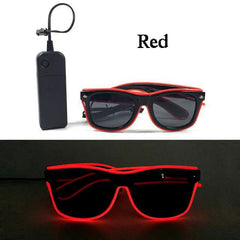 Neon Light Up LED Clear Wrap Around Rave Sunglasses - Ra The Boutique