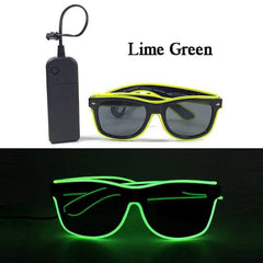 Neon Light Up LED Clear Wrap Around Rave Sunglasses - Ra The Boutique