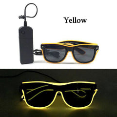 Neon Light Up LED Clear Wrap Around Rave Sunglasses - Ra The Boutique