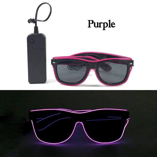 Neon Light Up LED Clear Wrap Around Rave Sunglasses - Ra The Boutique