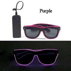 Neon Light Up LED Clear Wrap Around Rave Sunglasses - Ra The Boutique
