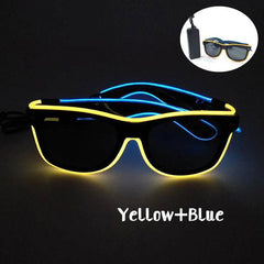 Neon Light Up LED Clear Wrap Around Rave Sunglasses - Ra The Boutique