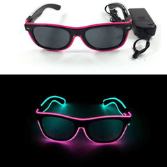 Neon Light Up LED Clear Wrap Around Rave Sunglasses - Ra The Boutique