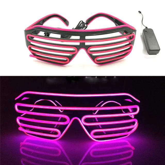 Neon Light Up LED Clear Wrap Around Rave Sunglasses - Ra The Boutique