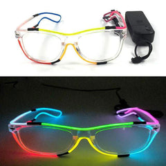 Neon Light Up LED Clear Wrap Around Rave Sunglasses - Ra The Boutique