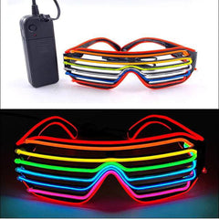Neon Light Up LED Clear Wrap Around Rave Sunglasses - Ra The Boutique