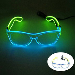 Neon Light Up LED Clear Wrap Around Rave Sunglasses - Ra The Boutique