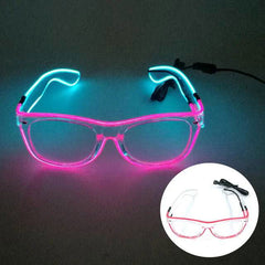 Neon Light Up LED Clear Wrap Around Rave Sunglasses - Ra The Boutique
