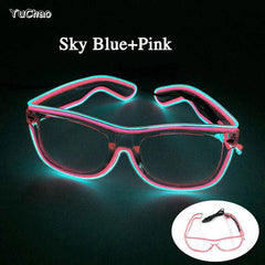 Neon Light Up LED Clear Wrap Around Rave Sunglasses - Ra The Boutique