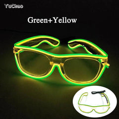 Neon Light Up LED Clear Wrap Around Rave Sunglasses - Ra The Boutique