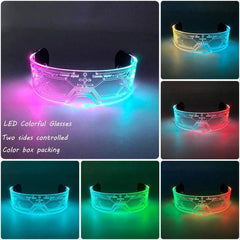 Neon Light Up LED Clear Wrap Around Rave Sunglasses - Ra The Boutique