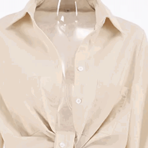 Oversized Button Down Bishop Sleeve Blouse and Lined Double Hem Short Set - Ra The Boutique -  - #tag1# - #tag2#