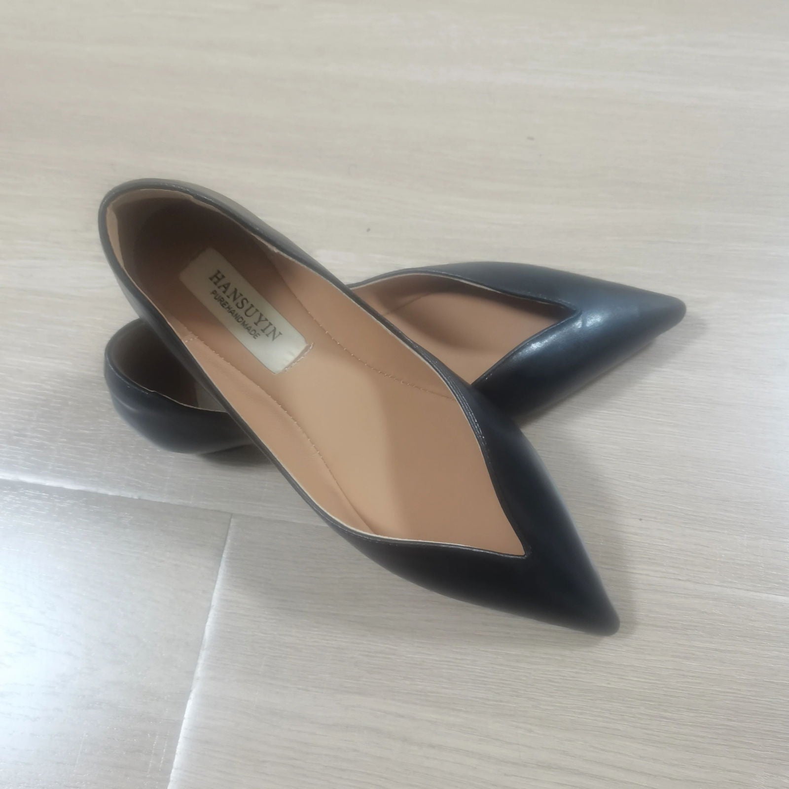 Real Sheepskin Leather Pointy Toe Flats - Ra The Boutique -  - #tag1# - #tag2#