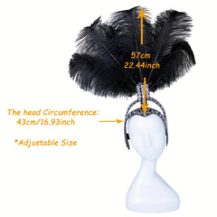 Feather & Rhinestone Carnival Headdress – Festival Showgirl Headpiece