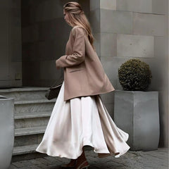Satin Silky Midi Skirt - Ra The Boutique