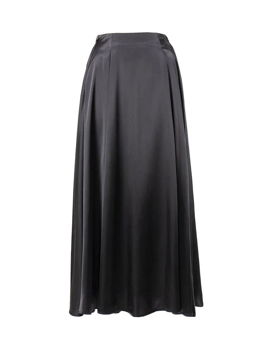 Satin Silky Midi Skirt - Ra The Boutique