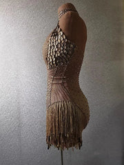 Sparkling Rhinestone & Fringe Sequin Festival Bodysuit – Rave & Party Outfit