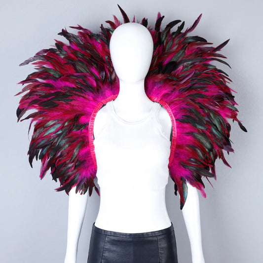 Feather Carnival Festival Shoulder Cape – Dramatic Accessory for Music Festivals & Costume Parties
