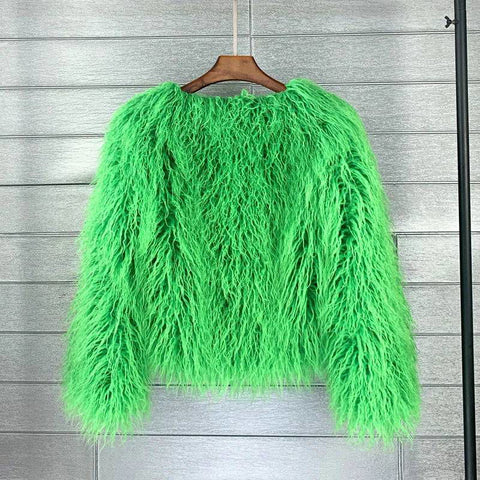 Shaggy Vegan Mongolian Fur Festival Coat - Ra The Boutique