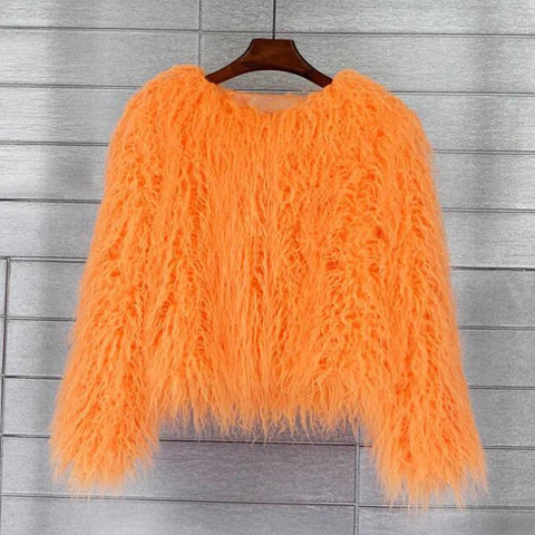 Shaggy Vegan Mongolian Fur Festival Coat - Ra The Boutique