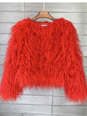 Shaggy Vegan Mongolian Fur Festival Coat - Ra The Boutique