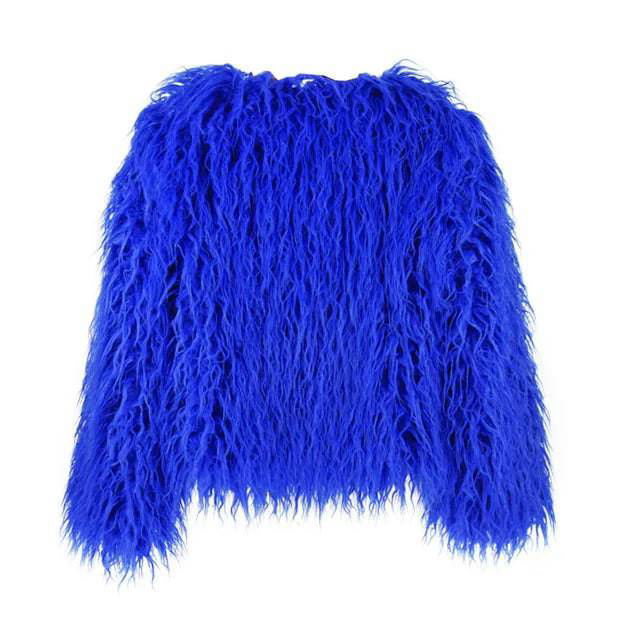 Shaggy Vegan Mongolian Fur Festival Coat - Ra The Boutique