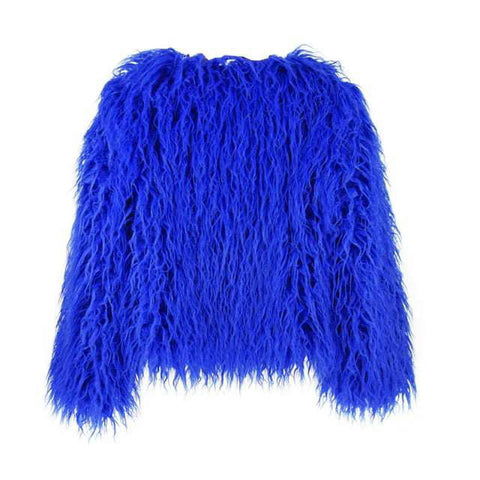 Shaggy Vegan Mongolian Fur Festival Coat - Ra The Boutique